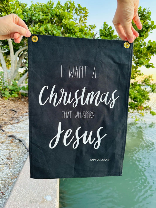 Whispers Jesus Canvas Flag