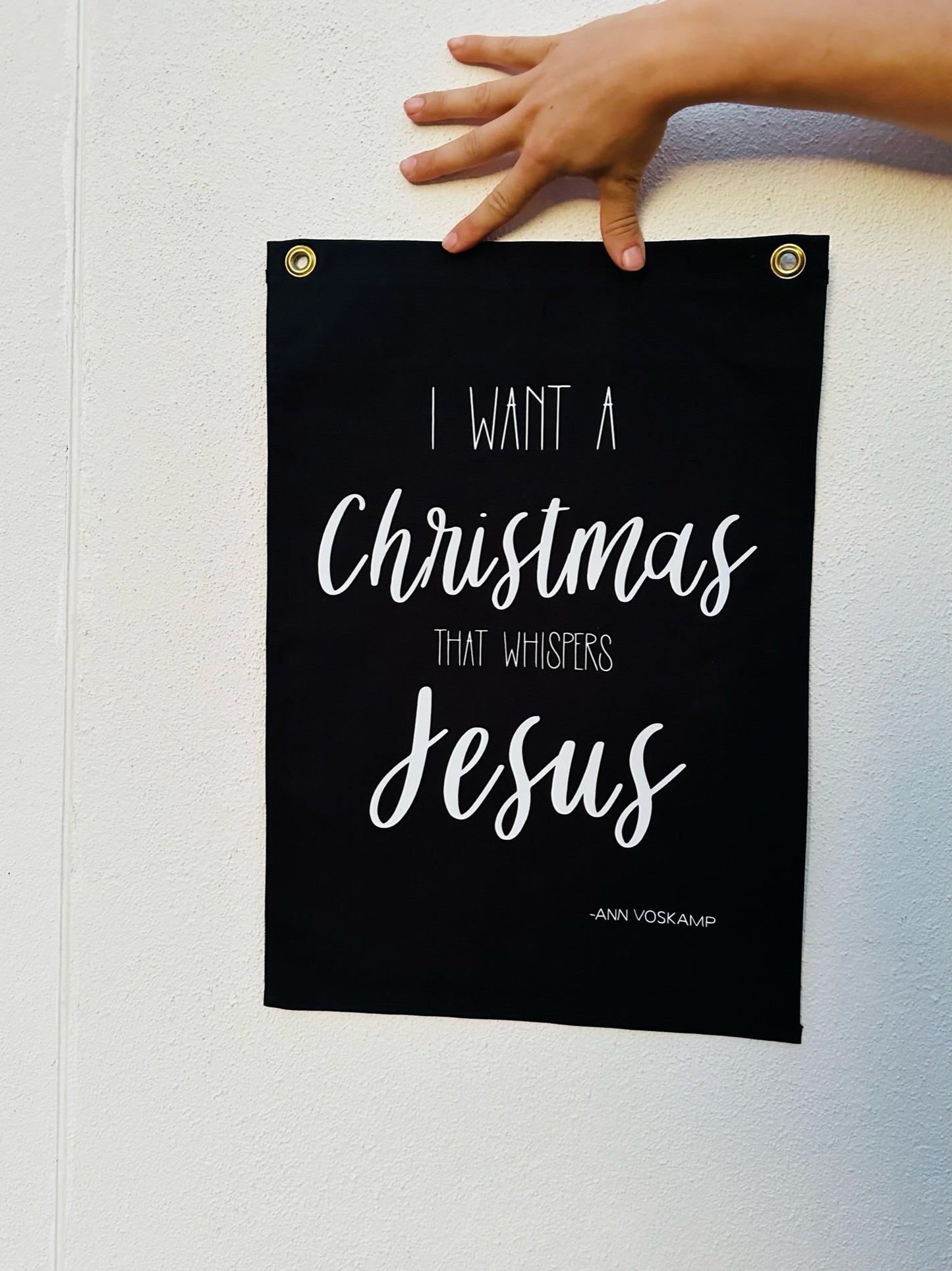 Whispers Jesus Canvas Flag